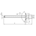 Rivet aveugle à extrémité fermée en aluminium / aluminium